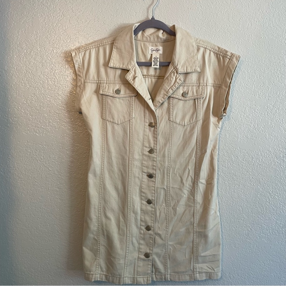 Cream denim dress